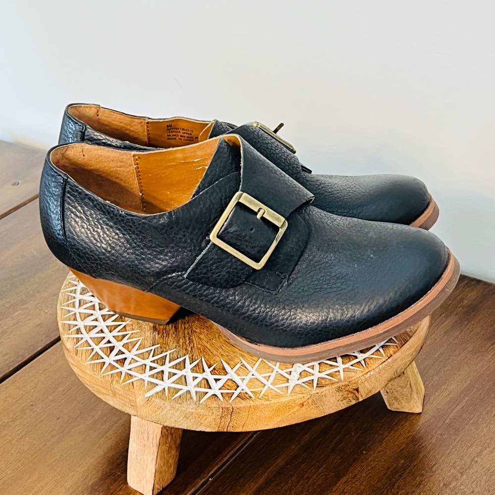 Korks by Kork-Ease Black Leather Monk Strap Buckle Booties Q27703 Size 8M
